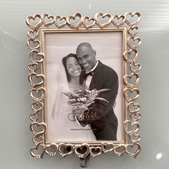 Bridal picture frame with hearts, size 5x7 . - Picture 1 of 3